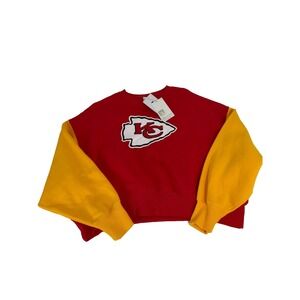 Kansas City Chiefs Nike Womens Oversized Red Club Fleece Crew Sweatshirt Size L